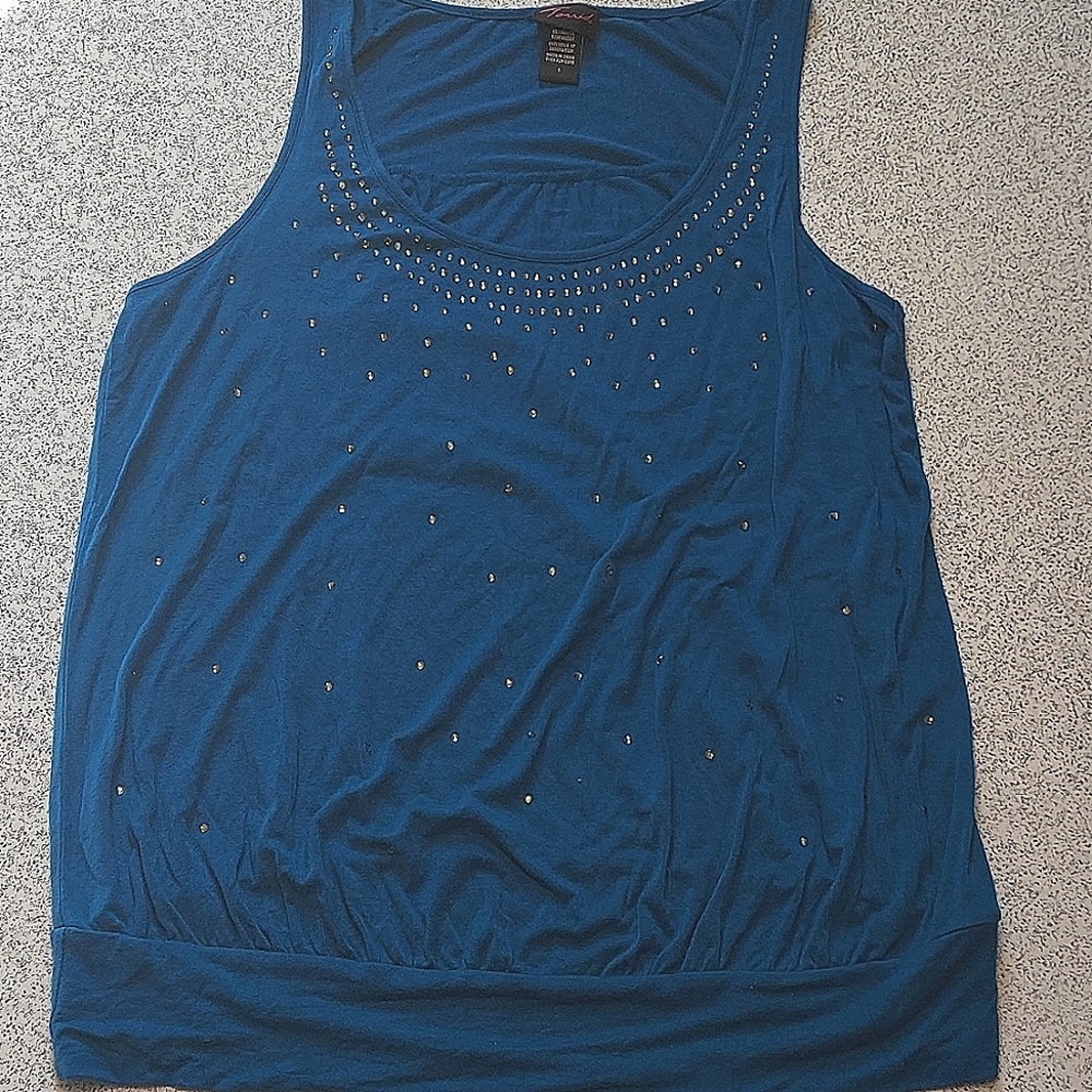 Torrid top Size 1, dark teal with bling